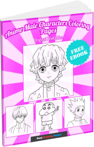 Anime Male Characters Coloring Pages 3D Cover Image