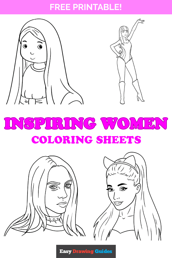Inspiring Women Coloring Pages - Pinterest Image