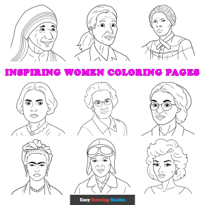 Free printable inspiring women coloring pages - Featured image