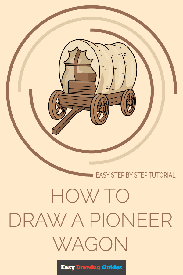 How to Draw a Pioneer Wagon Pinterest Image