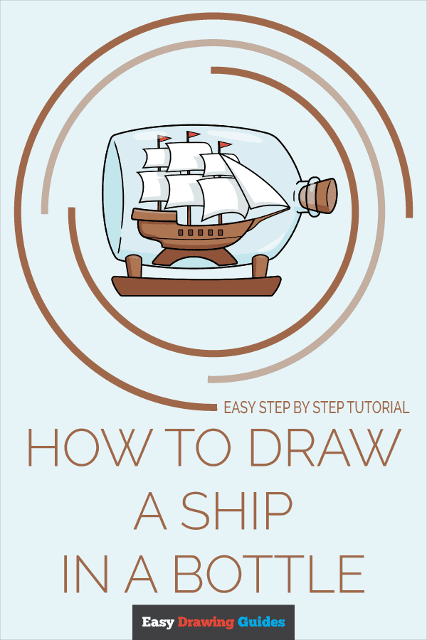 How to Draw a Ship in a Bottle Pinterest Image