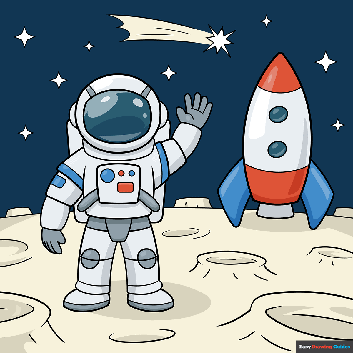 How to Draw an Astronaut Moon Walk Featured Image