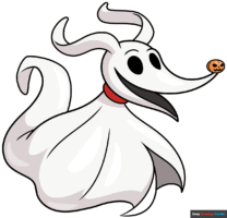 How to Draw Zero from The Nightmare Before Christmas