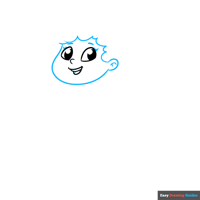 girl superhero step-by-step drawing tutorial: step 2