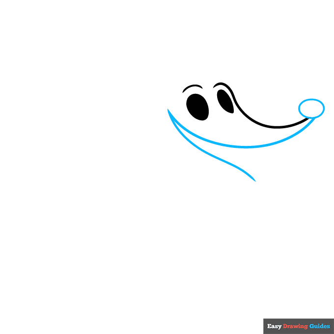 zero from nightmare before christmas step-by-step drawing tutorial: step 2