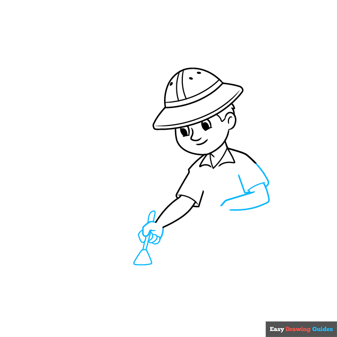 archaeologist step-by-step drawing tutorial: step 3