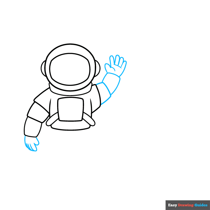 Astronaut Moon Walk step-by-step drawing tutorial: step 3