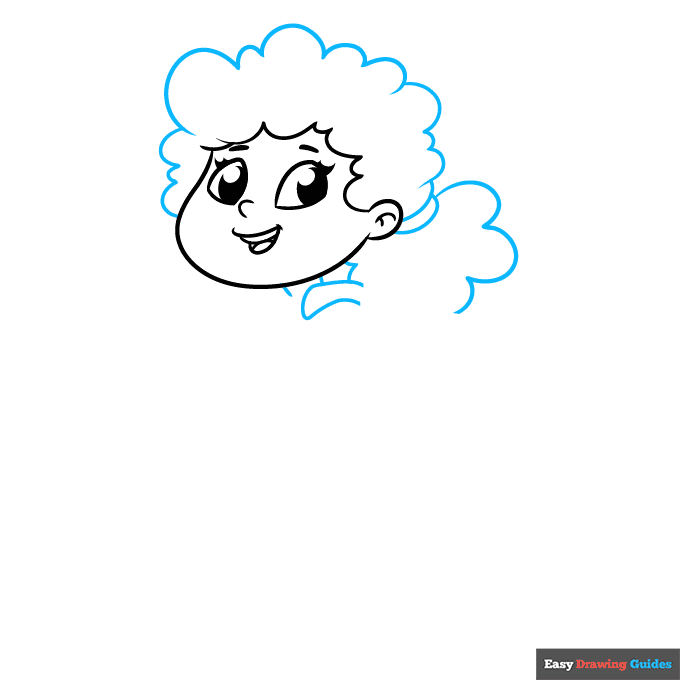 girl superhero step-by-step drawing tutorial: step 3