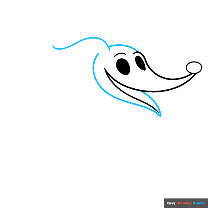 zero from nightmare before christmas step-by-step drawing tutorial: step 3