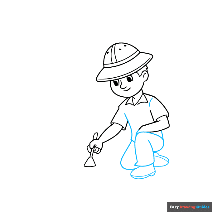 archaeologist step-by-step drawing tutorial: step 4