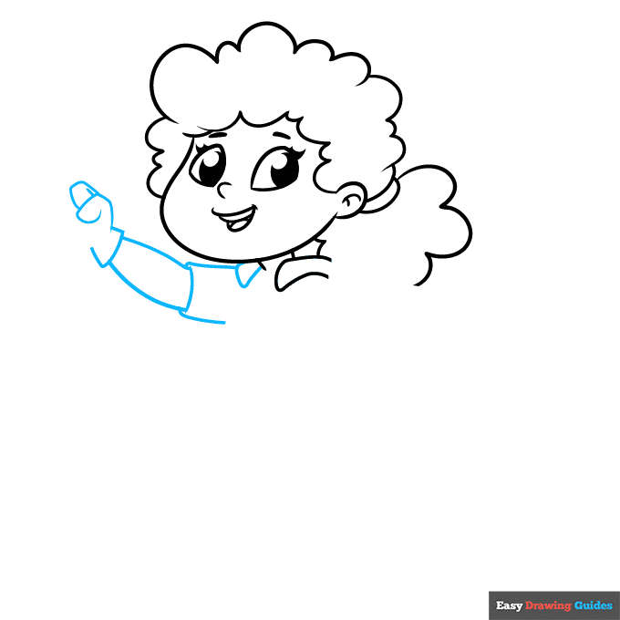 girl superhero step-by-step drawing tutorial: step 4