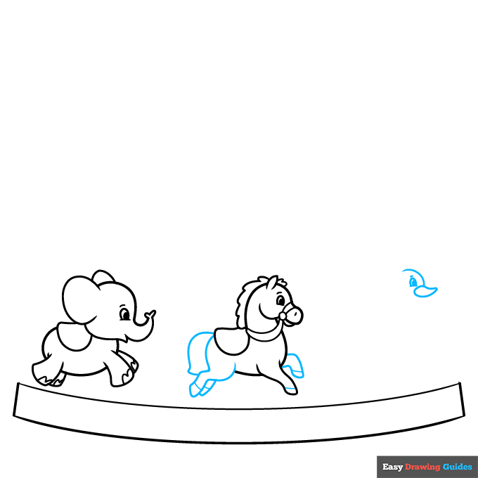 easy carousel step-by-step drawing tutorial: step 5