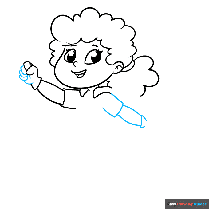 girl superhero step-by-step drawing tutorial: step 5