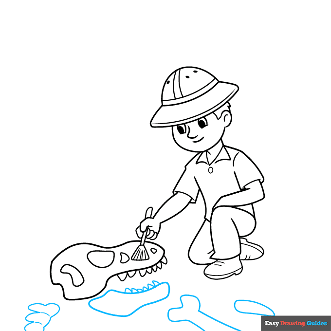 archaeologist step-by-step drawing tutorial: step 6