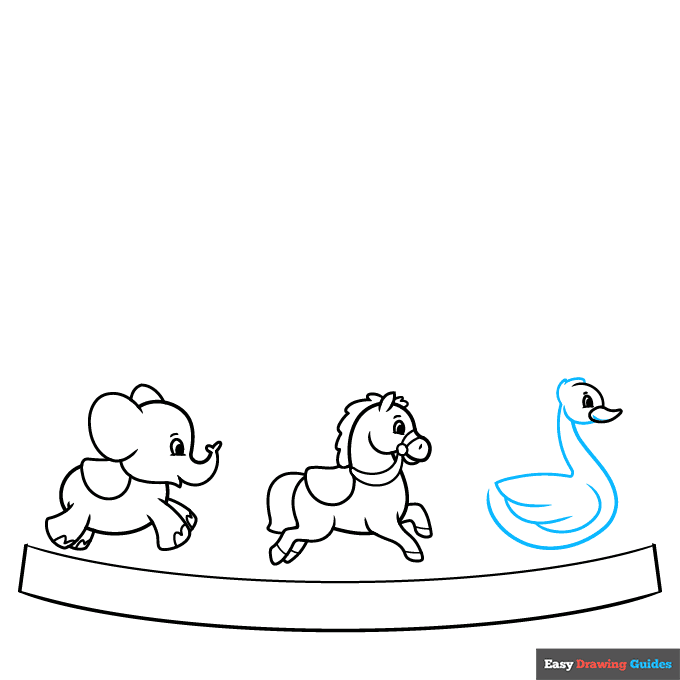 easy carousel step-by-step drawing tutorial: step 6