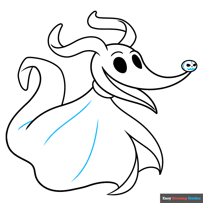 zero from nightmare before christmas step-by-step drawing tutorial: step 9