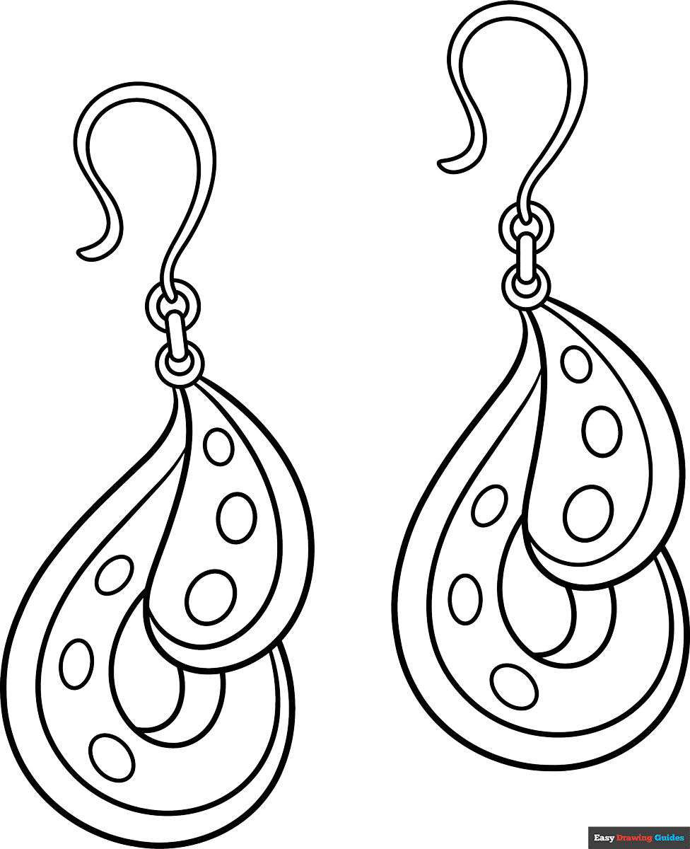 Free printable earrings coloring page