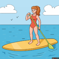 How to Draw a Stand up Paddle Board
