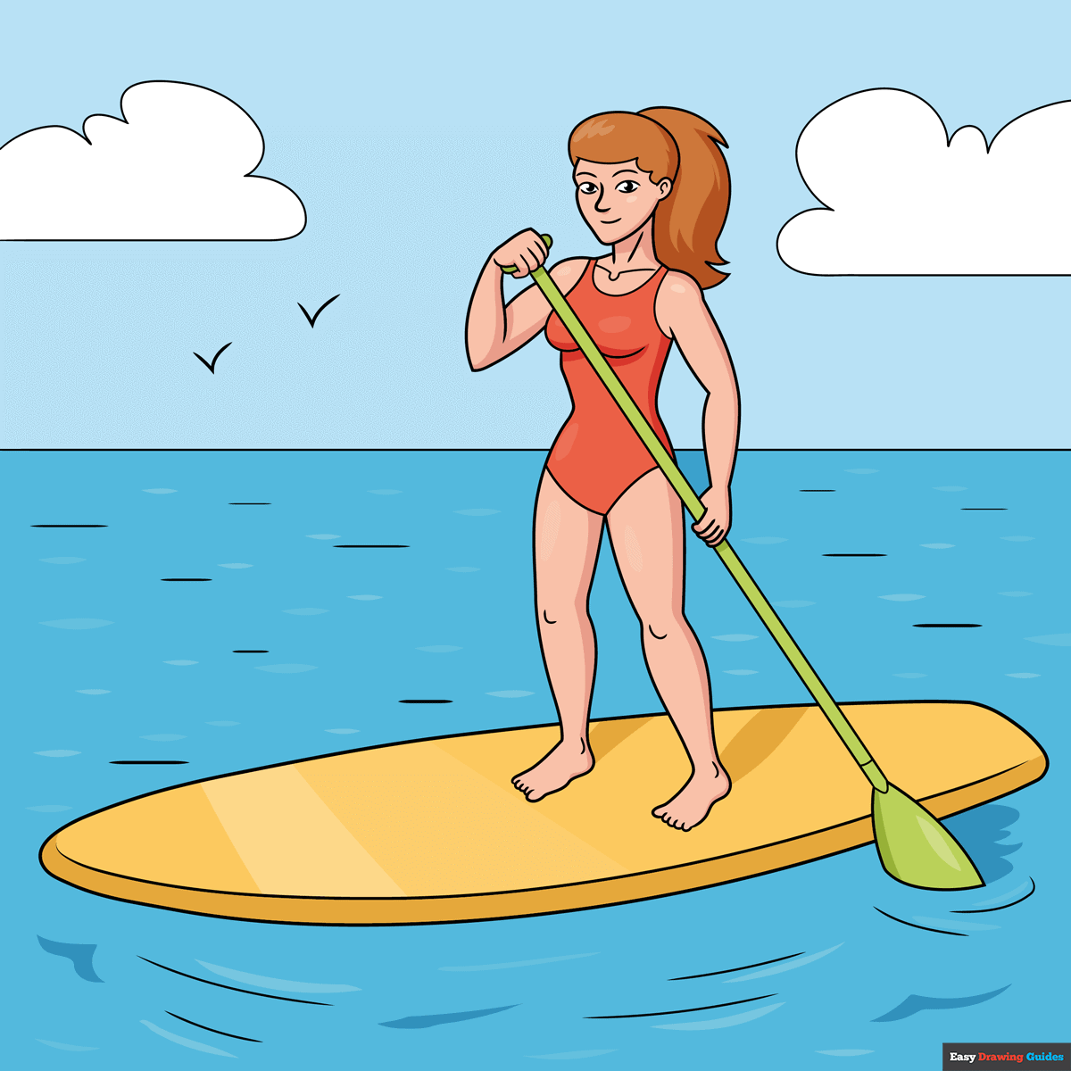 How to Draw a Stand Up Paddle Board Featured Image