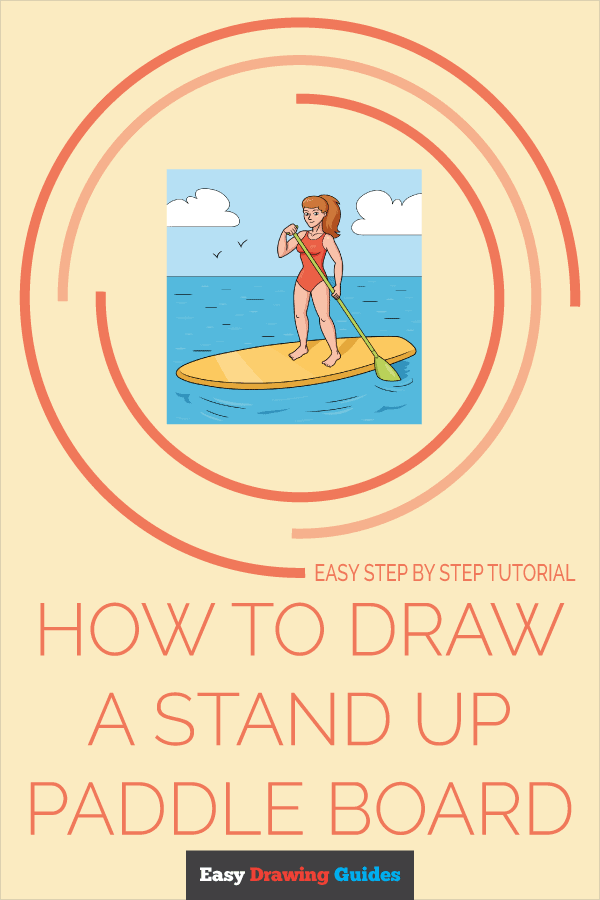How to Draw a Stand Up Paddle Board Pinterest Image