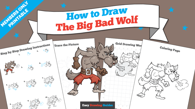 How to Draw the Big Bad Wolf Printable Thumbnail