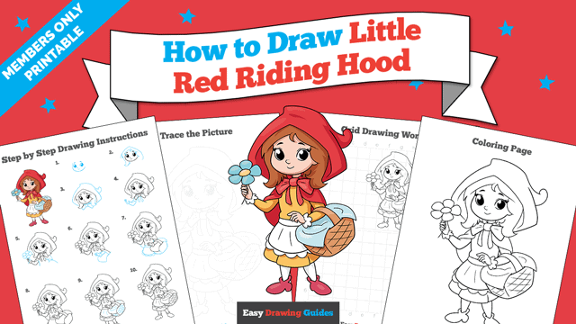 How to Draw Little Red Riding Hood Printable Thumbnail