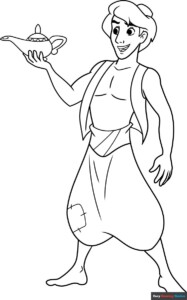 Free printable aladdin coloring page