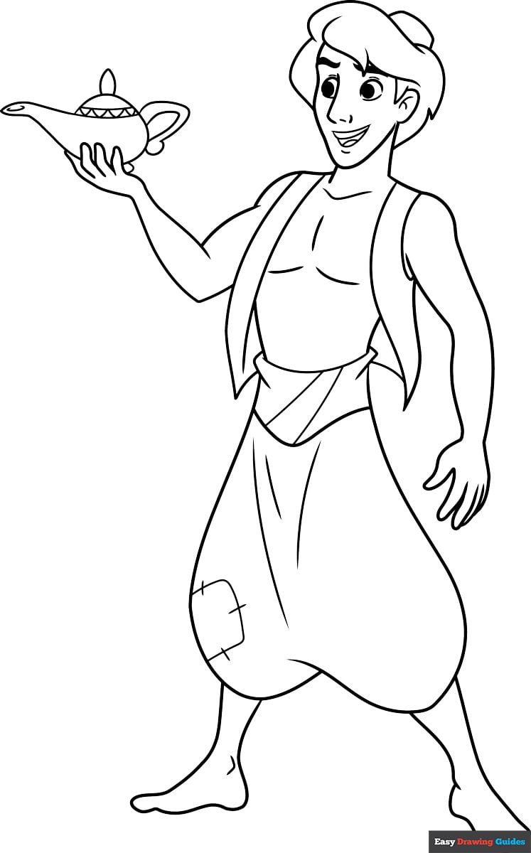 Free printable aladdin coloring page