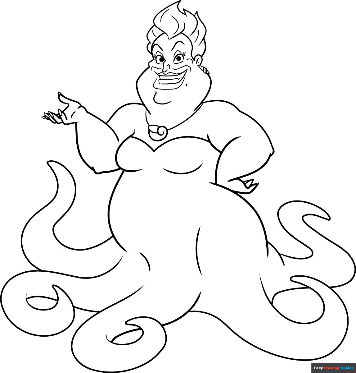 Free printable ursula from the little mermaid coloring page
