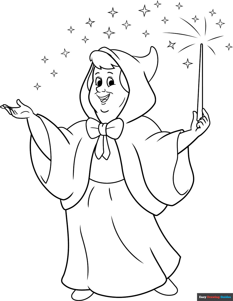 Free printable fairy godmother coloring page