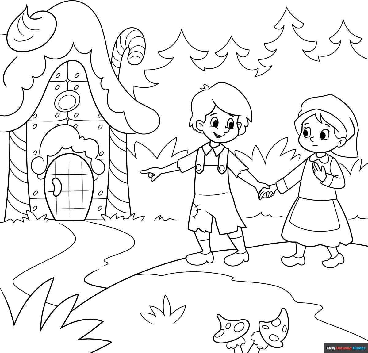 Free printable hansel and gretel coloring page