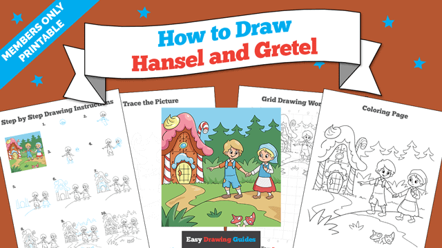 How to Draw Hansel and Gretel printable thumbnail