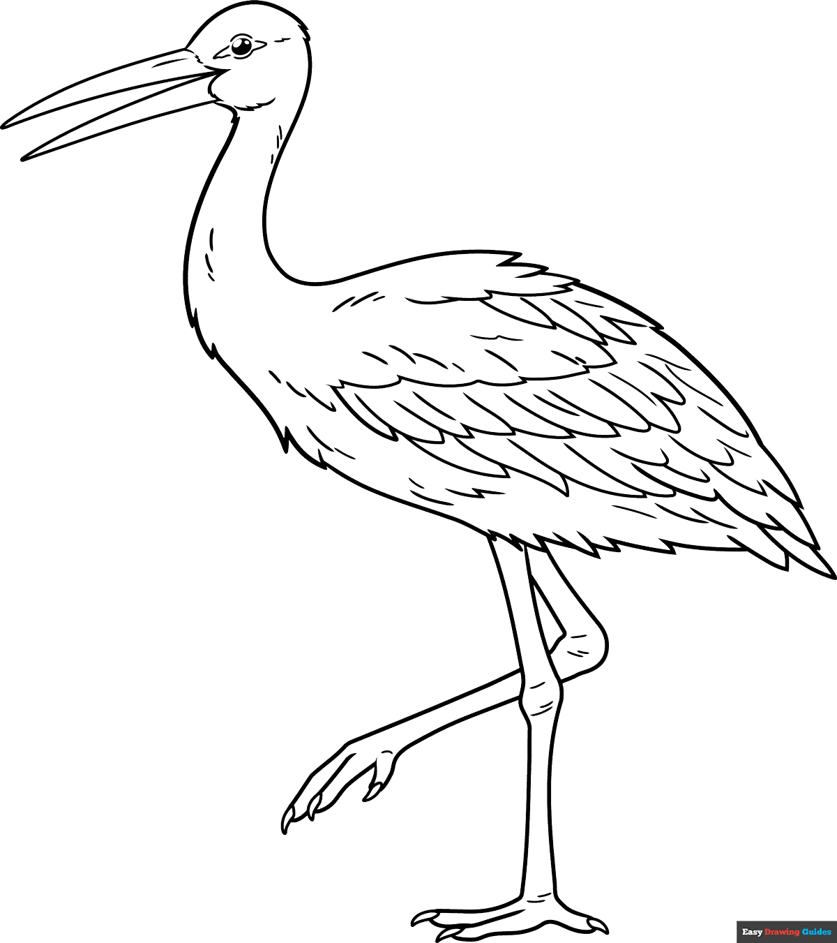 Free printable stork coloring page