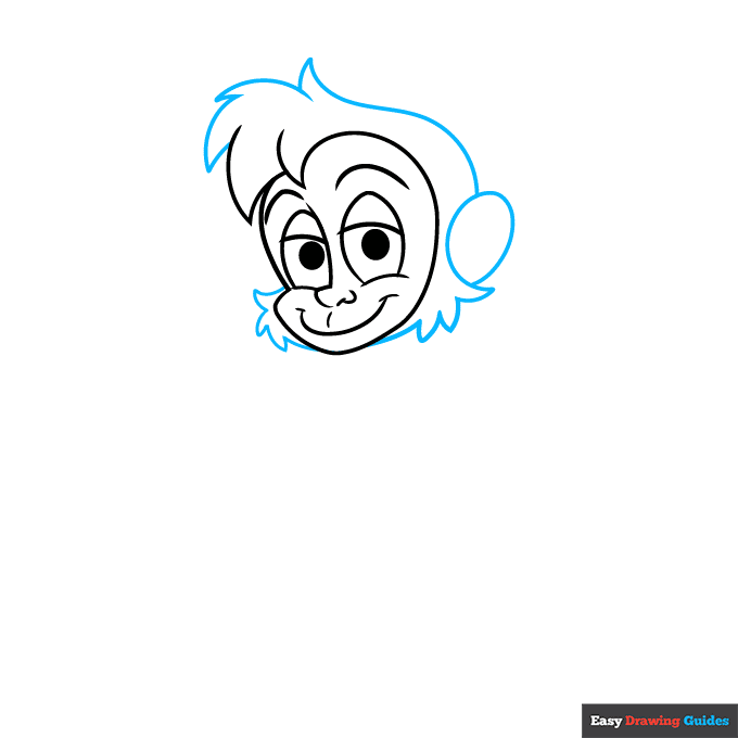 Abu from Aladdin step-by-step drawing tutorial: step 3