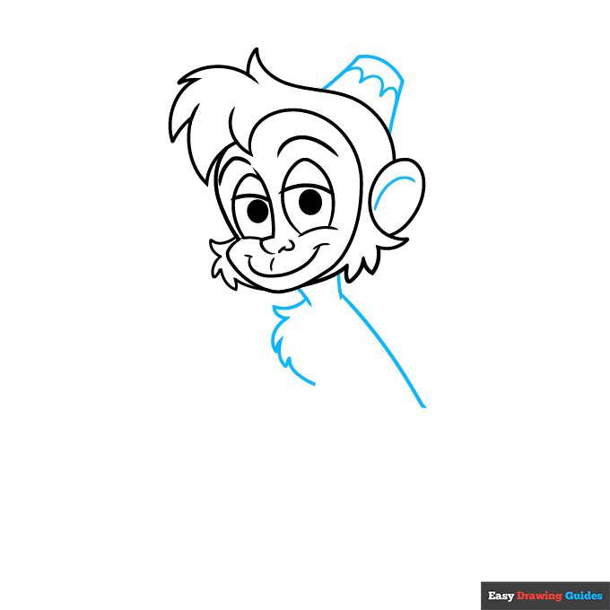 Abu from Aladdin step-by-step drawing tutorial: step 4