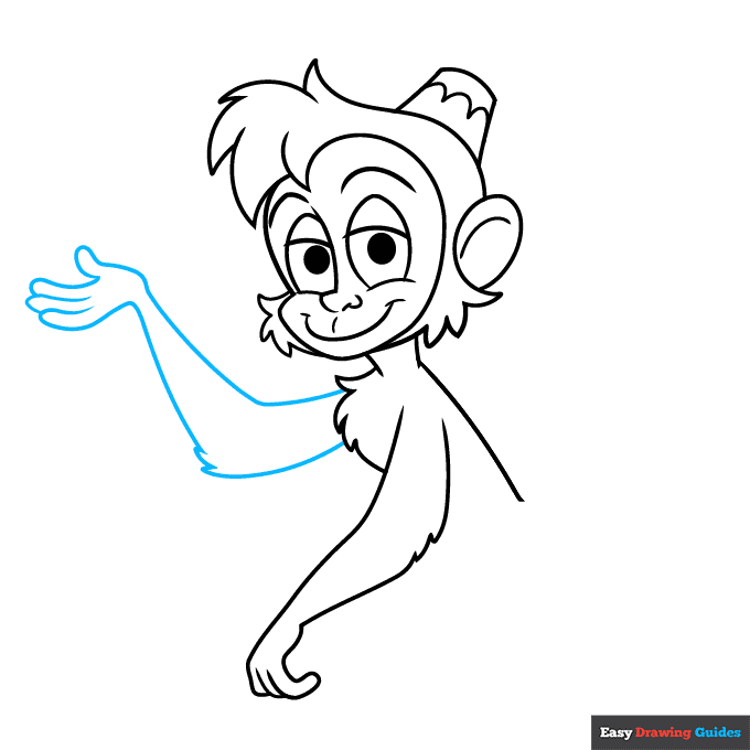 Abu from Aladdin step-by-step drawing tutorial: step 6