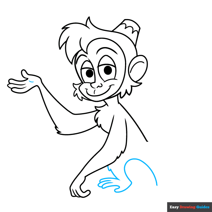 Abu from Aladdin step-by-step drawing tutorial: step 7