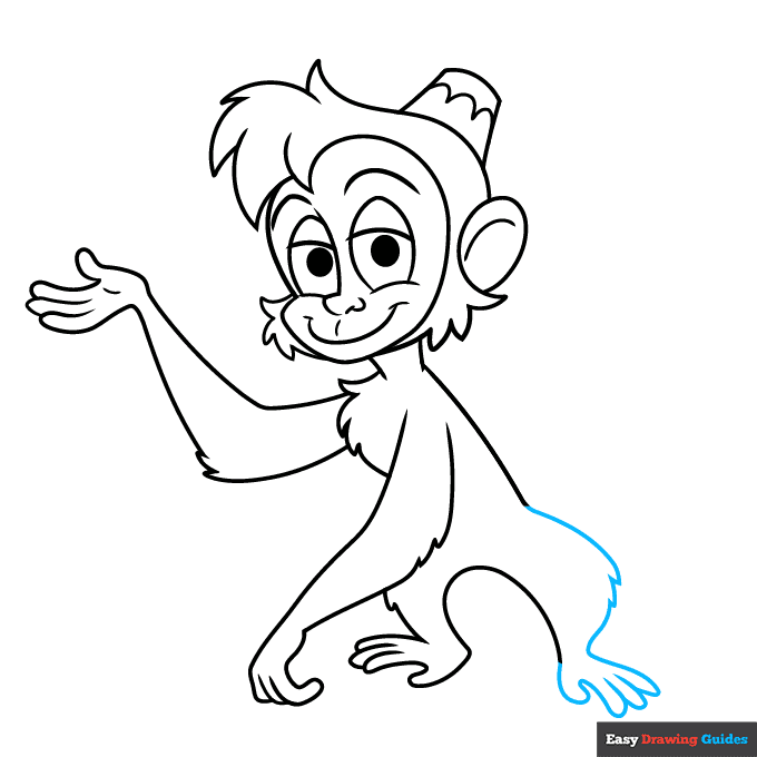 Abu from Aladdin step-by-step drawing tutorial: step 8