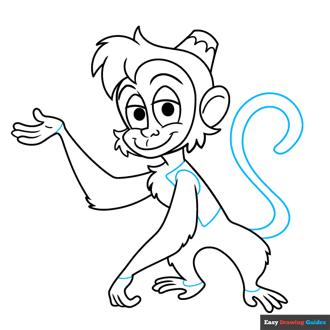 Abu from Aladdin step-by-step drawing tutorial: step 9