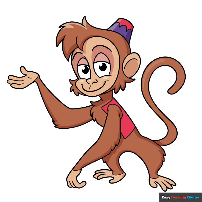 Abu from Aladdin step-by-step drawing tutorial: step 11
