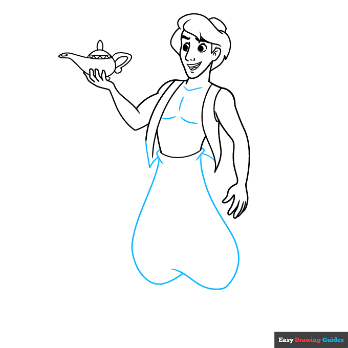 Aladdin step-by-step drawing tutorial: step 7