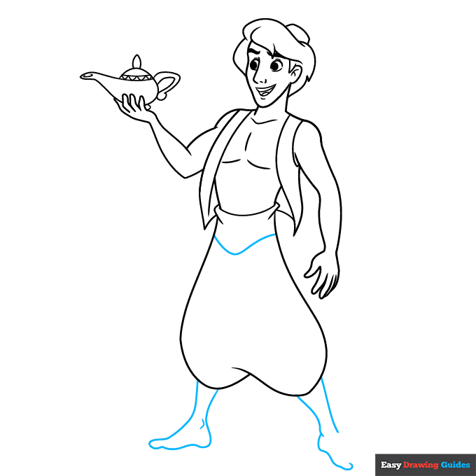 Aladdin step-by-step drawing tutorial: step 8