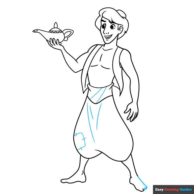 Aladdin step-by-step drawing tutorial: step 9