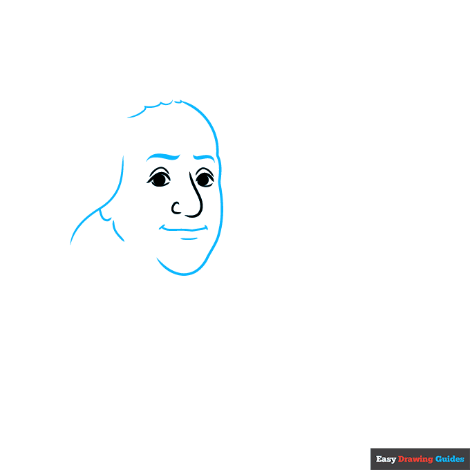 Benjamin Franklin step-by-step drawing tutorial: step 1
