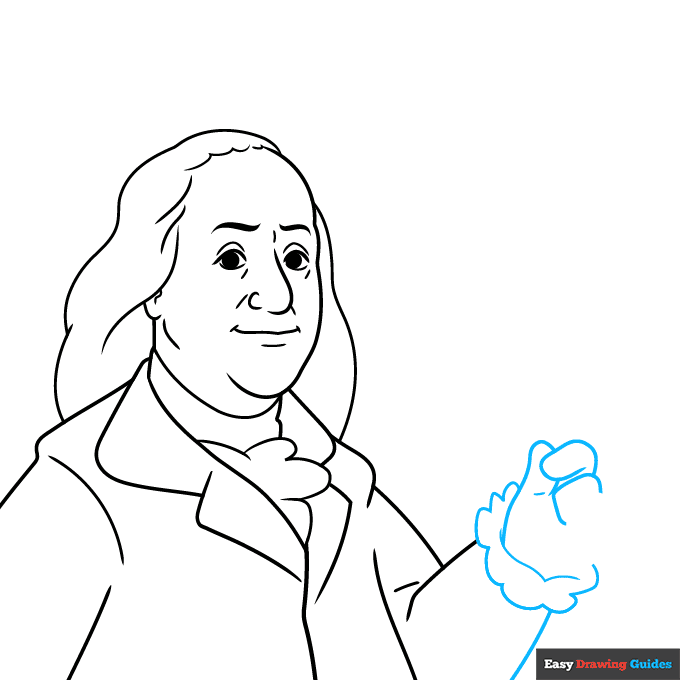 Benjamin Franklin step-by-step drawing tutorial: step 6