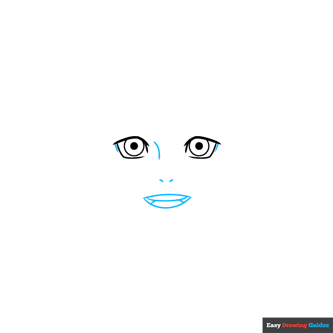 Boruto Uzumaki step-by-step drawing tutorial: step 2