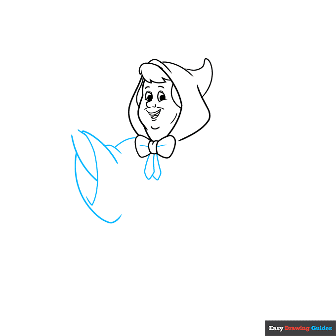 Fairy Godmother step-by-step drawing tutorial: step 4