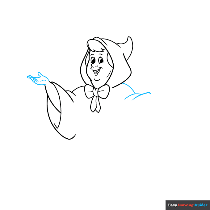 Fairy Godmother step-by-step drawing tutorial: step 5