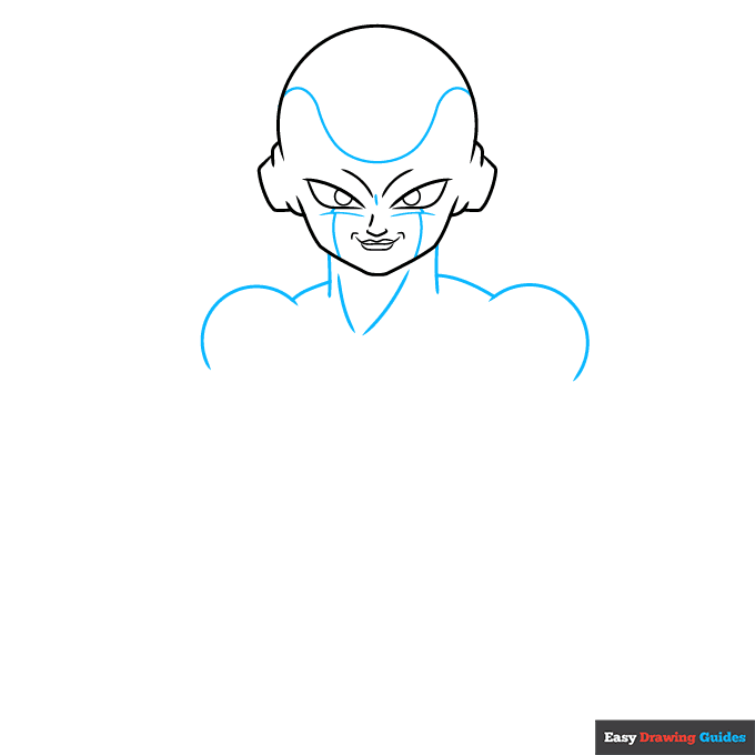 Frieza step-by-step drawing tutorial: step 3