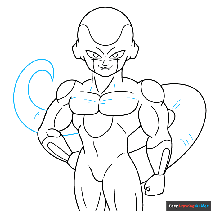 Frieza step-by-step drawing tutorial: step 9